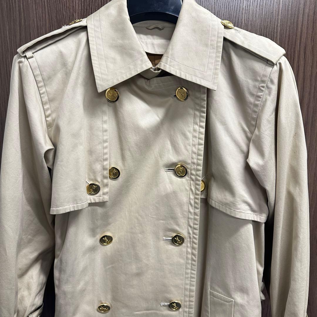 YSLトレンチコート 金ボタン ベージュ M ユニセックス ビンテージ