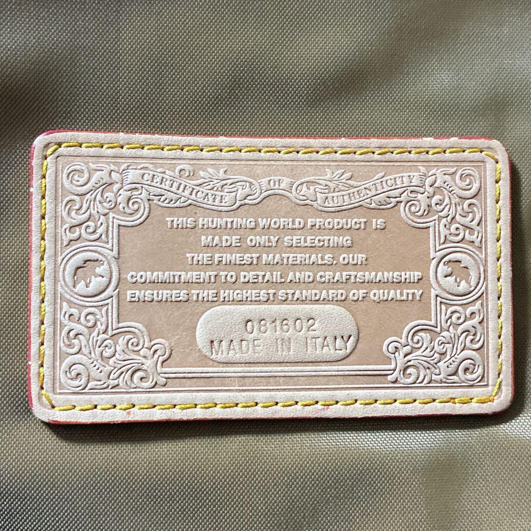 良品⭐️ハンティングワールド　バチュークロス　メッセンジャーバッグ　メンズ　カーキ