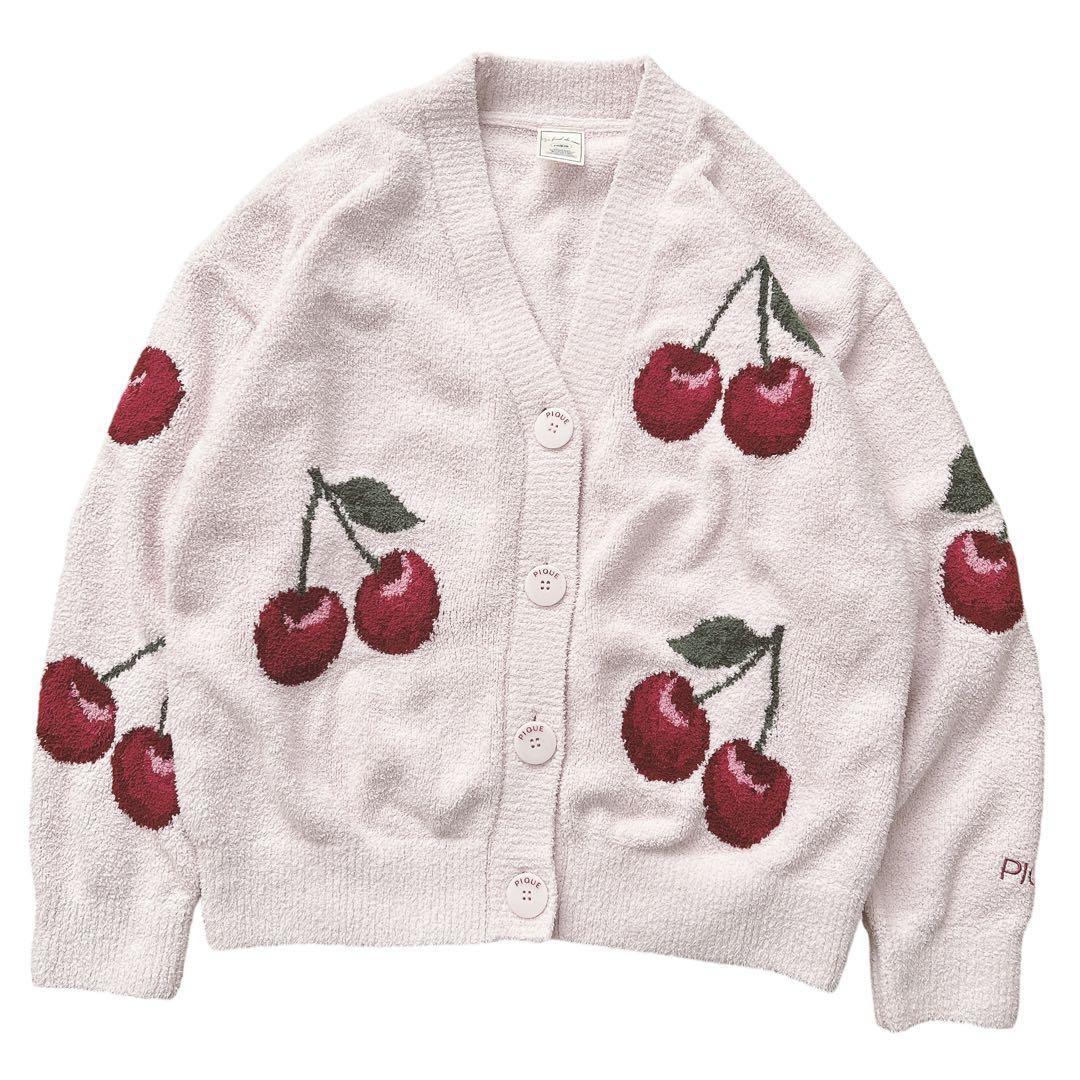 新品 gelato pique チェリージャガードカーディガン ピンク