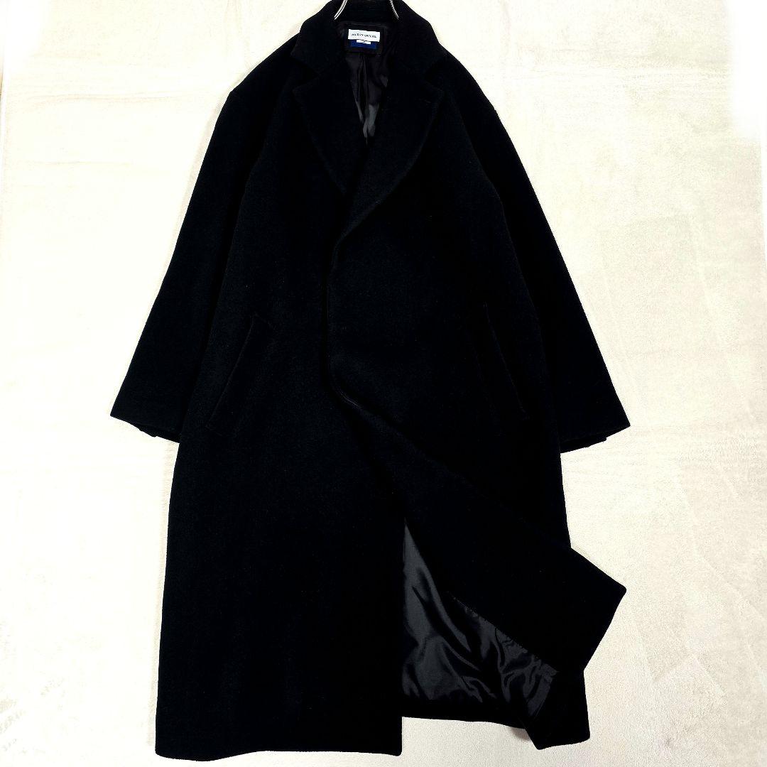 メゾンスペシャル チェスターコート ロングコート ウール マキシ丈 黒 XL相当