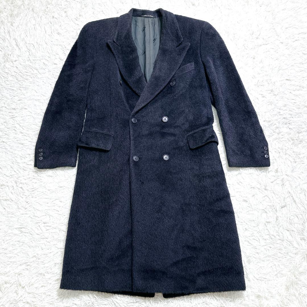 ✨高級✨ アルパカ混 メンズ チェストーコート 48 LL ダブル イタリア製