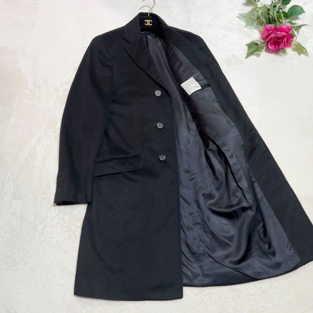 ほぼ未使用✨ dunhill チェスター コート カシミヤ 100% ブラック