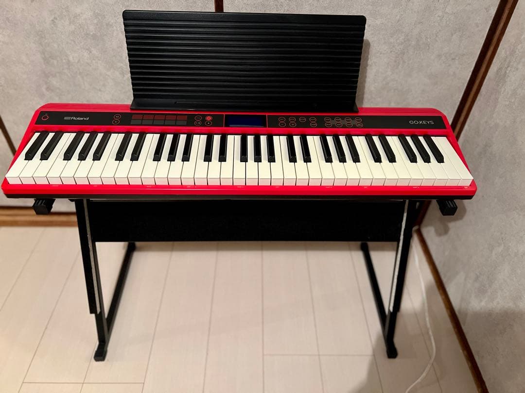 Roland GO:KEYS 61鍵 赤 譜面台 スタンド