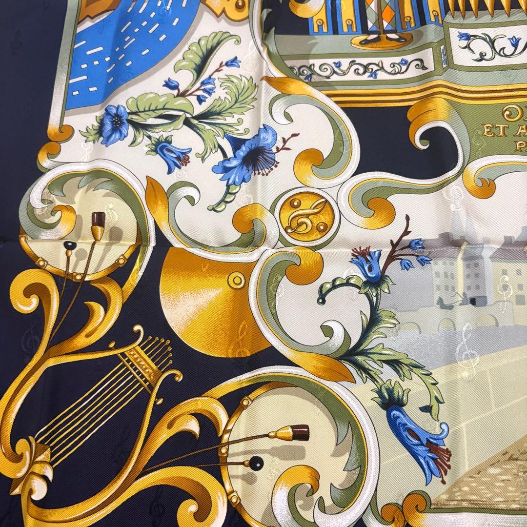 【未使用 Hermès カレ90】 パイプオルガンと機会仕掛けの楽器