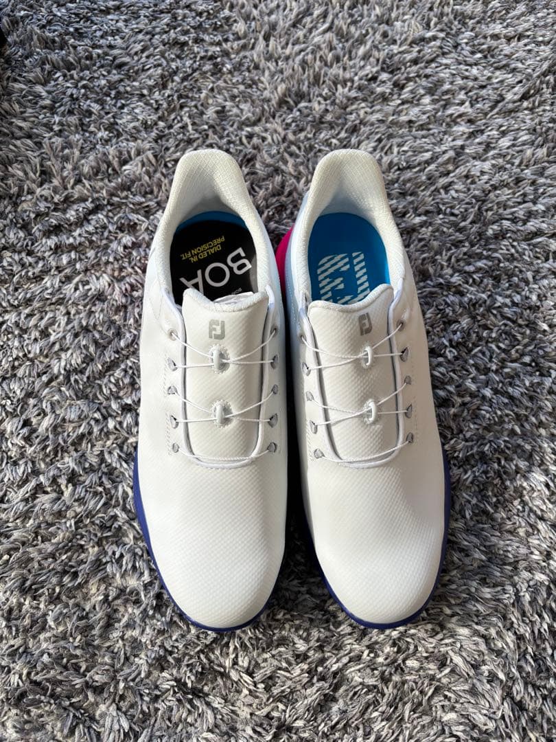 新品FUEL ゴルフシューズ 55459J 26cm ホワイト/ピンク/ブルー