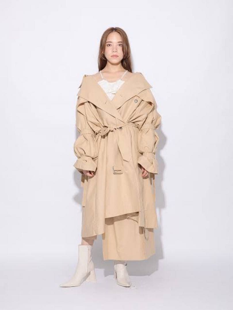 melt the lady heavy trench coat (beige) - メルカリ