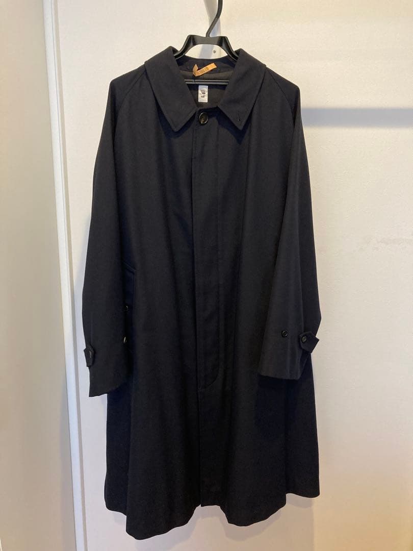 レショップ　LE ウールサージ　バルカラーコート　ネイビー2