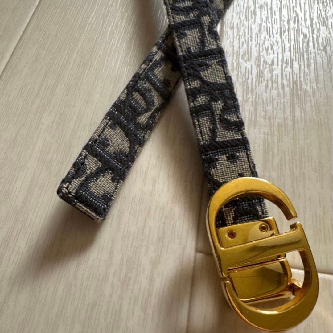 Diorキャンバスレザー ゴールドバックル リバーシブルベルト - メルカリ