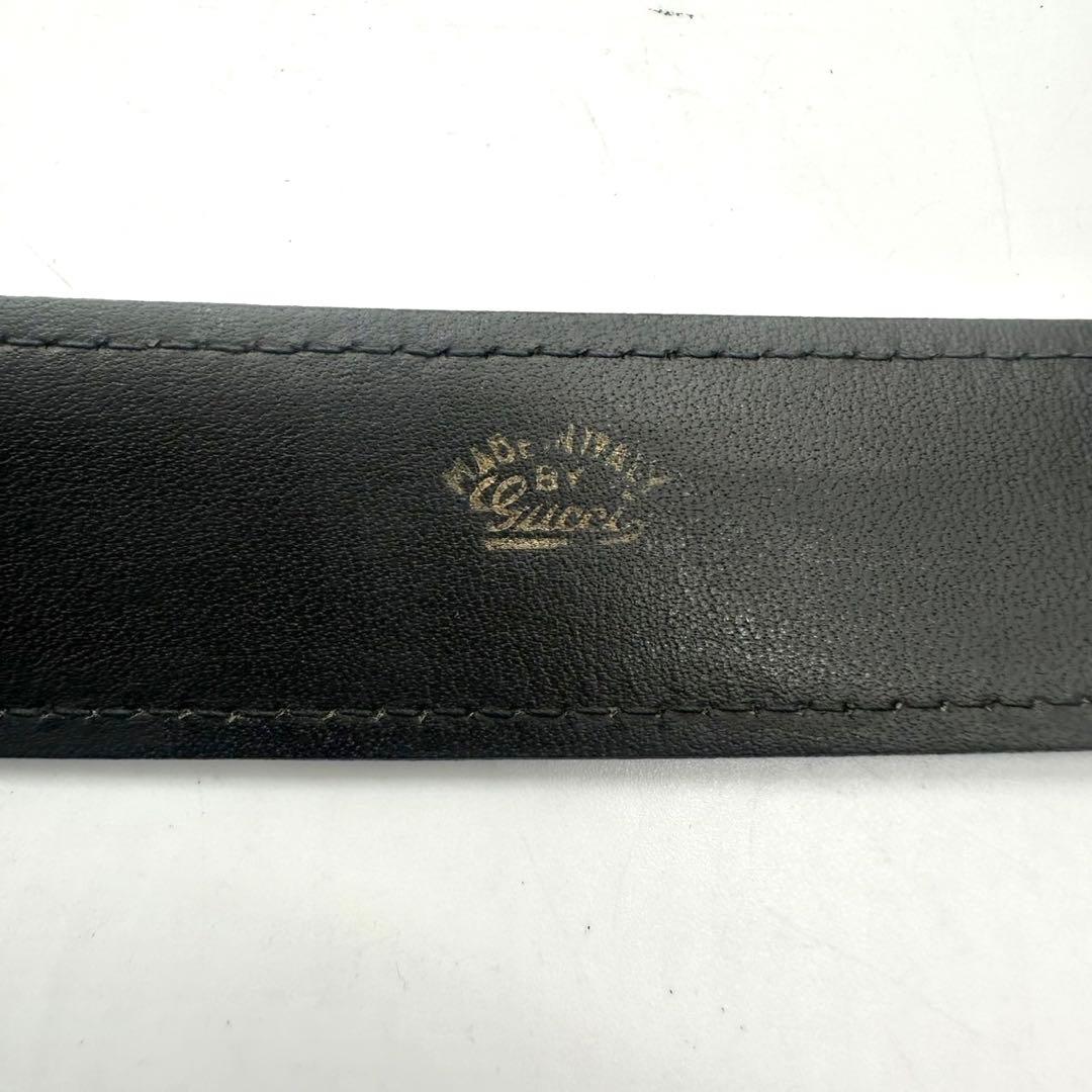 美品✨　グッチ ベルト インターロッキング　GG ロゴ　ゴールド スエード　黒