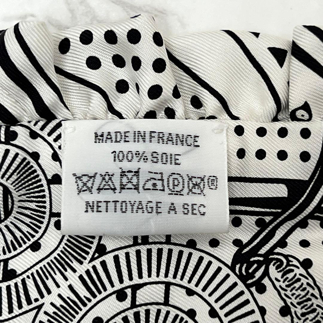 エルメス ツイリー エプロンドール スカーフ ホワイト/ブラック HERMES