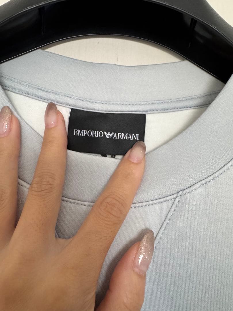 EMPORIO ARMANIグラデーションブルー クルーネック スウェット XL