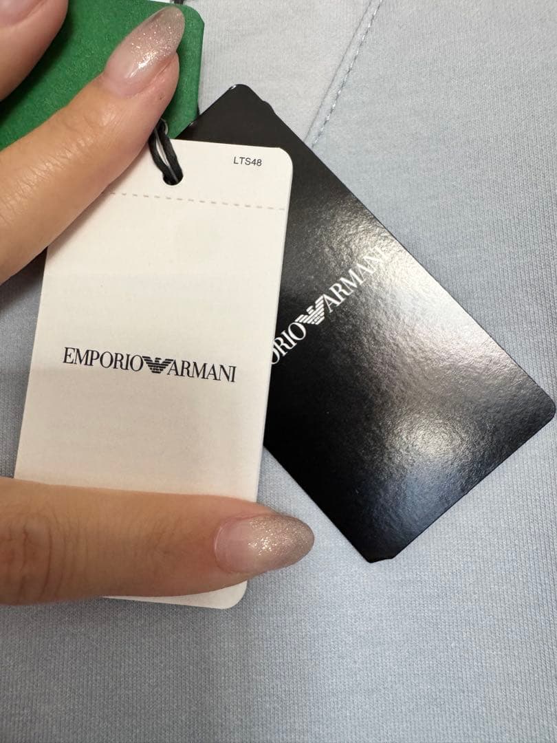 EMPORIO ARMANIグラデーションブルー クルーネック スウェット XL