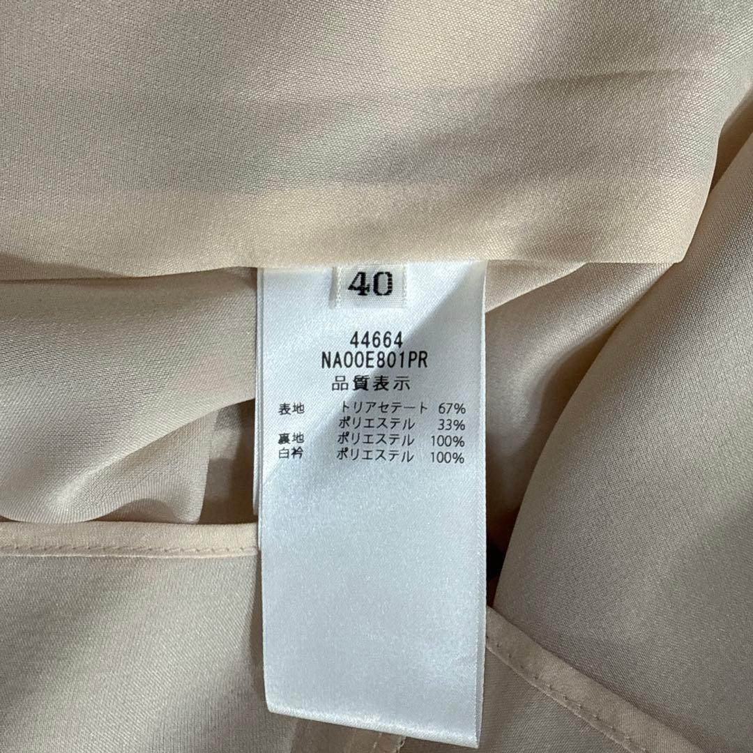 未使用級✨'24年 フォクシー 白襟Aラインドレス アカペラ ベージュ 40