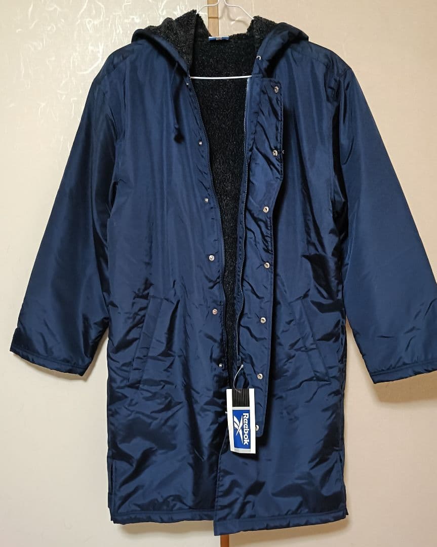 新品未使用　美品　Reebok　リーボック　 ベンチコート　ネイビー　メンズM