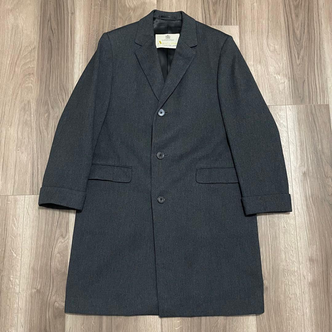 70s vintage aquascutum チェスターコート チャコールグレー