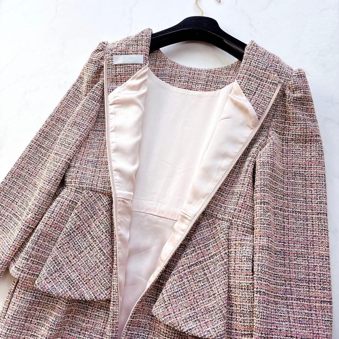 【CELFORD】佳子さま着用　ロングスリーブペプラムタイトワンピース　38