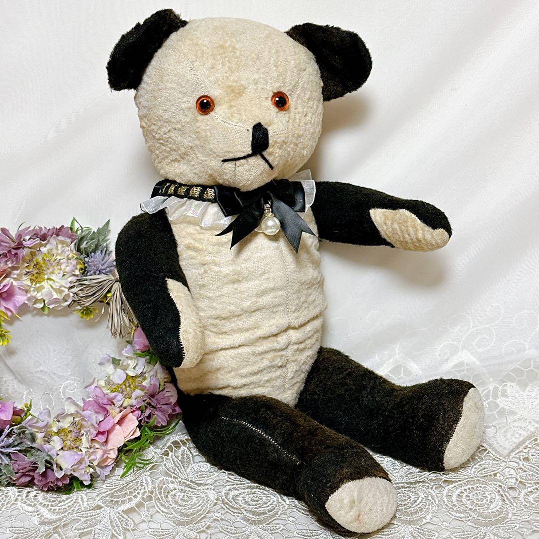 ❤️素敵なボロくた❤️大きめアンティークパンダベア　イギリスアンティークテディベア