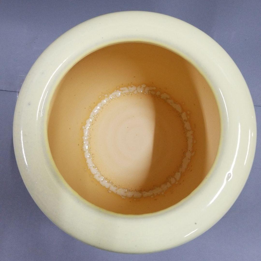 信楽焼陶器 火鉢 黄 手あぶり 灰皿  直径２５cm
