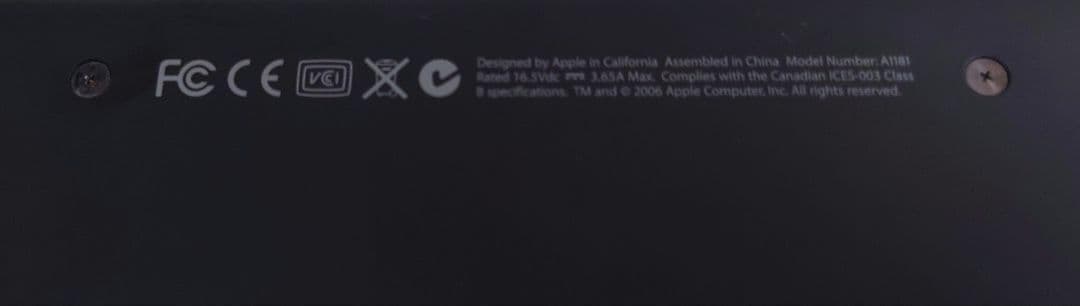 【中古】 MacBook ブラック 黒 本体 Apple 2006 2007