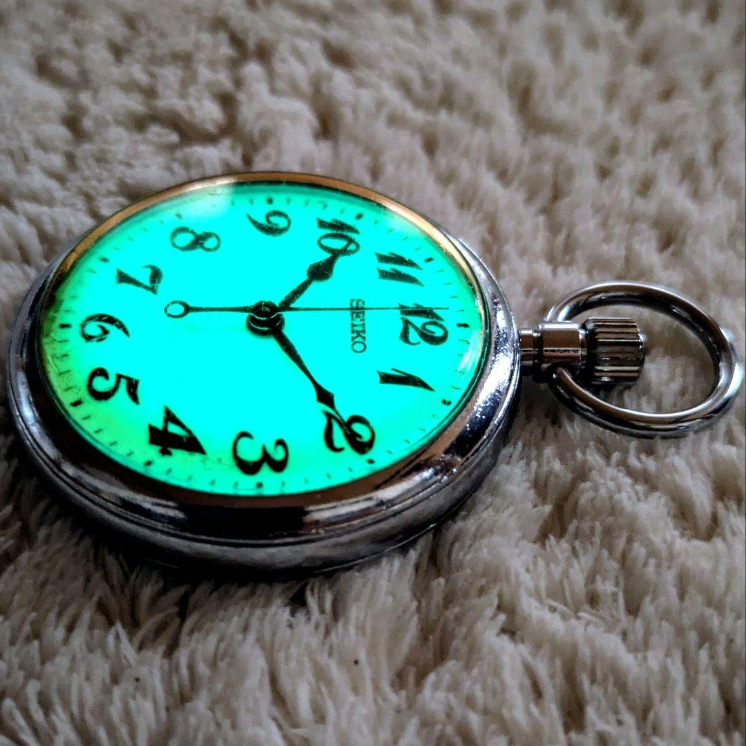 鉄道時計 SEIKO鉄道懐中時計 JR西日本 蓄光(ルミブライト) 正常稼動品