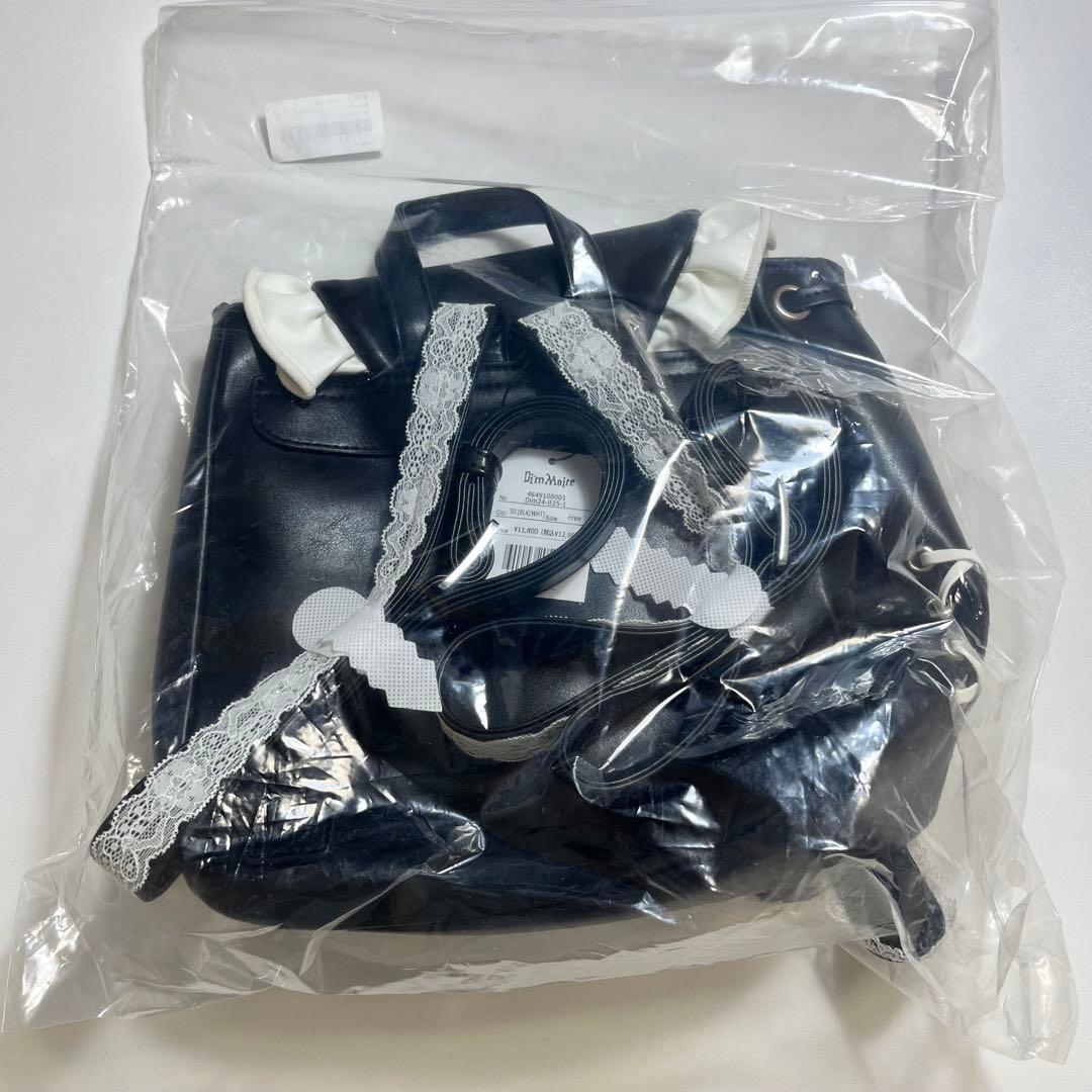 DimMoire HeartCoreフリルミニリュック　黒x白