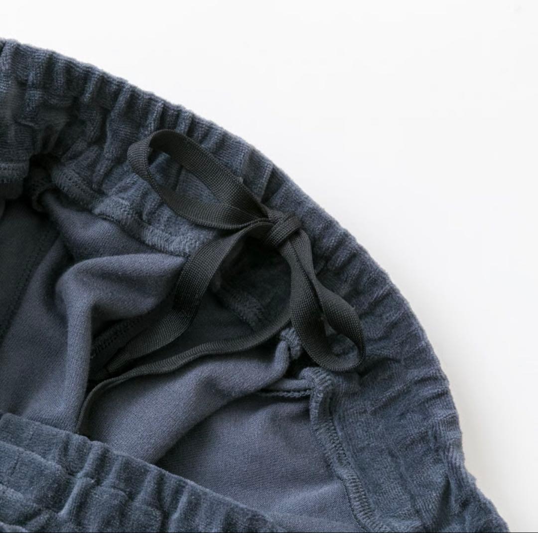 フルーツオブライフ ベロアテーパードパンツ 青鈍色 サイズ2