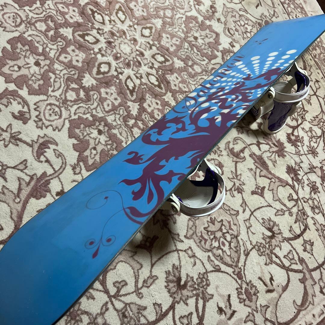 良品 SALOMON 146cm バイン付 スノーボードセット レディース 子供