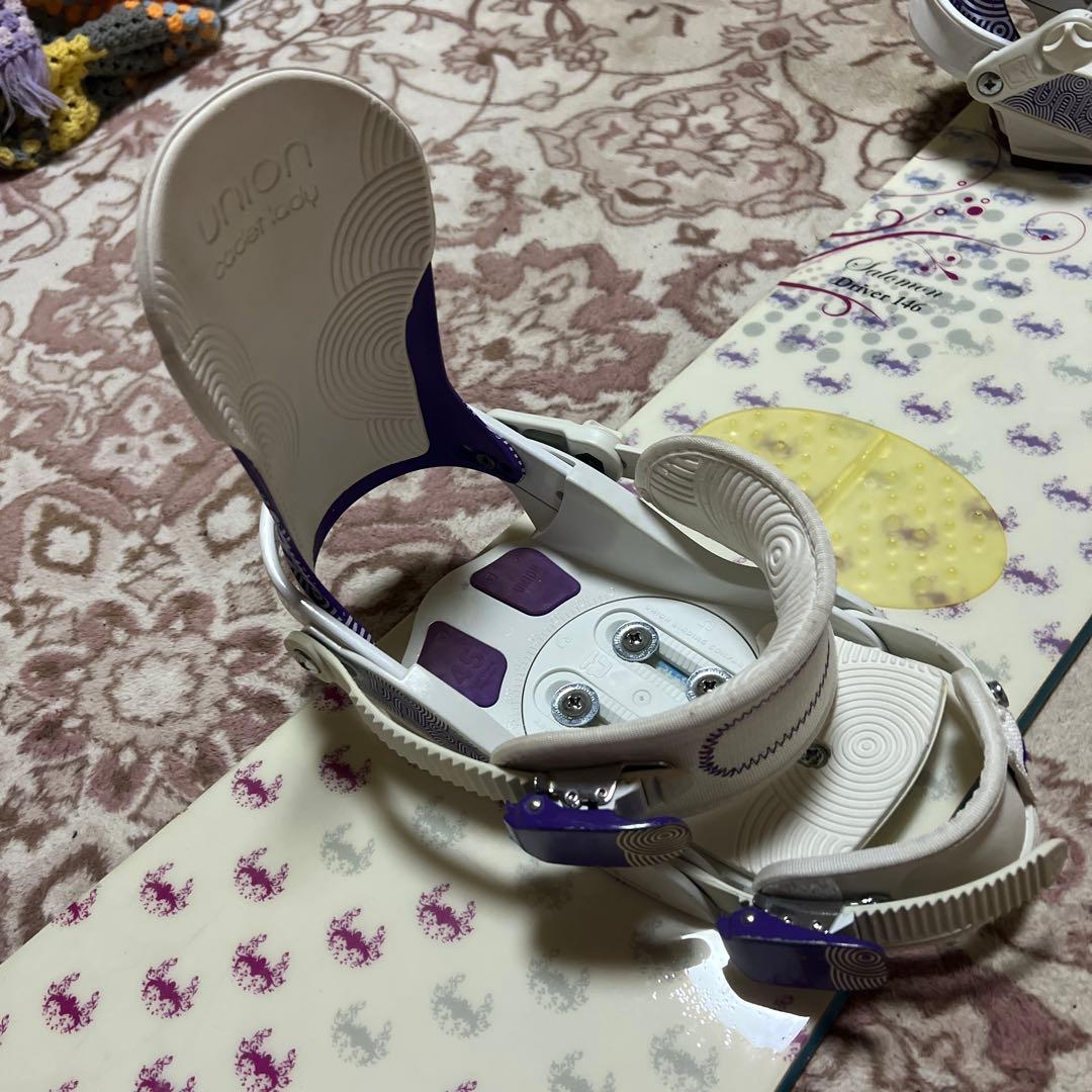 良品 SALOMON 146cm バイン付 スノーボードセット レディース 子供