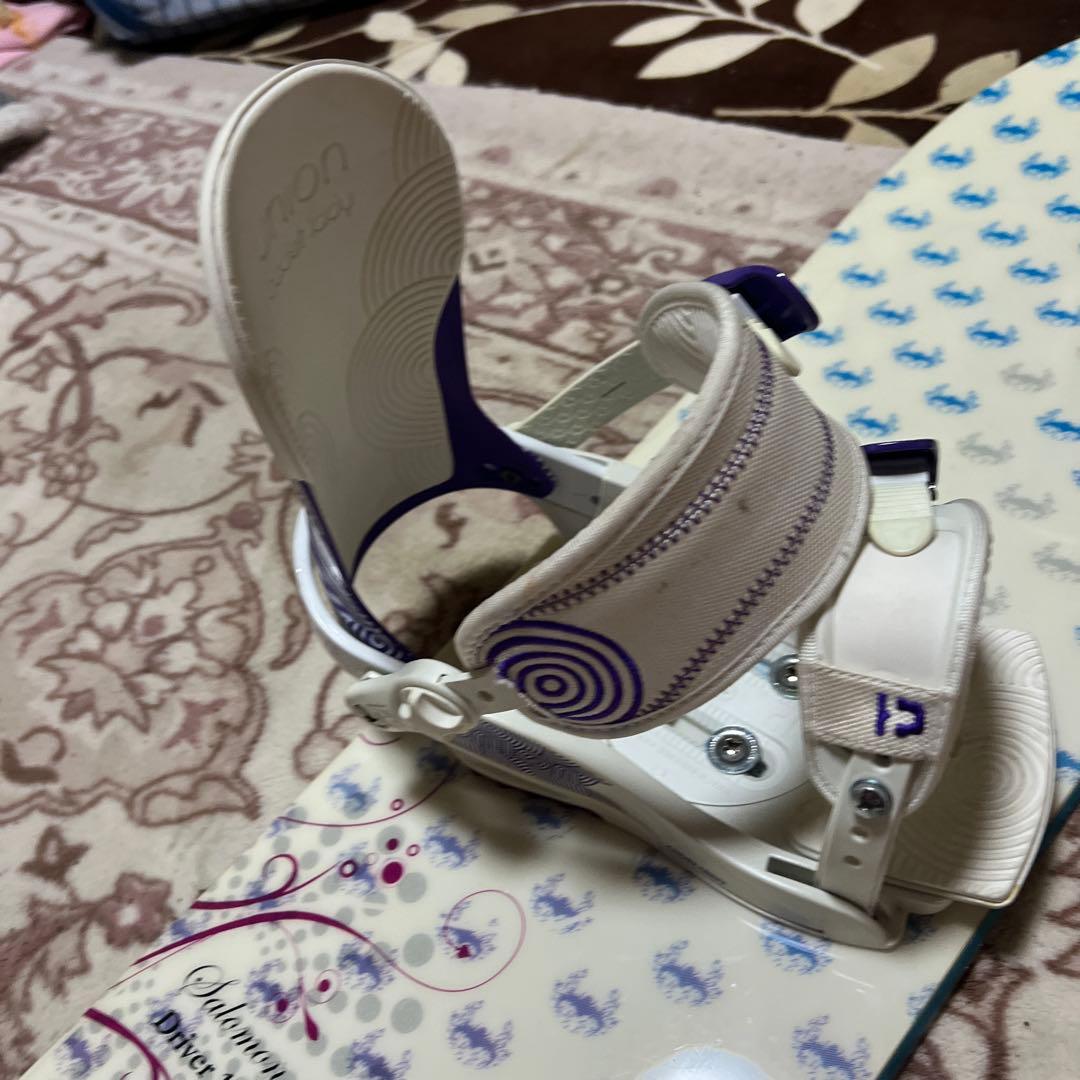 良品 SALOMON 146cm バイン付 スノーボードセット レディース 子供