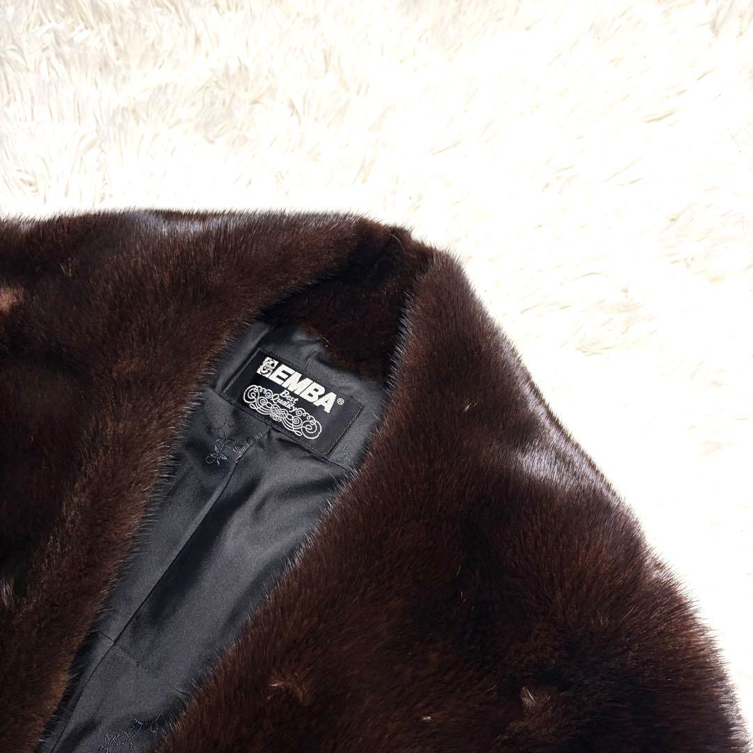 【美品/希少】エンバ ブラックグラマ ミンク 貂 リアルファー ショール