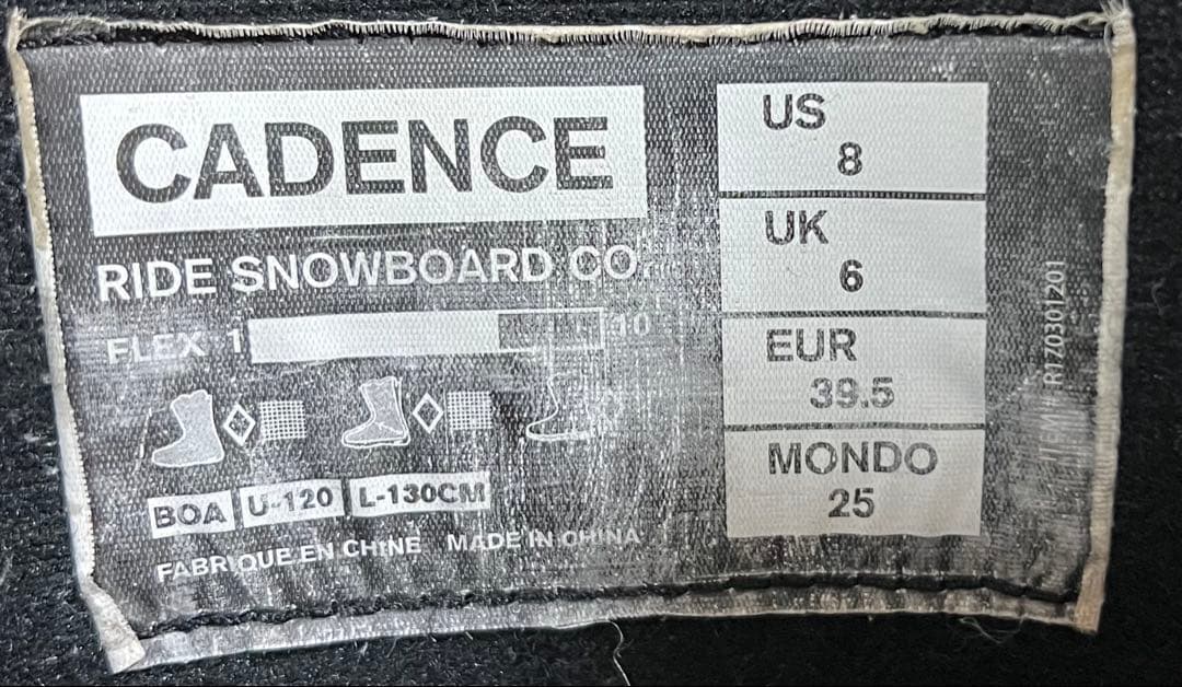 【即日発送】RIDE スノボブーツ　CADENCE ケイデンス 25.0cm