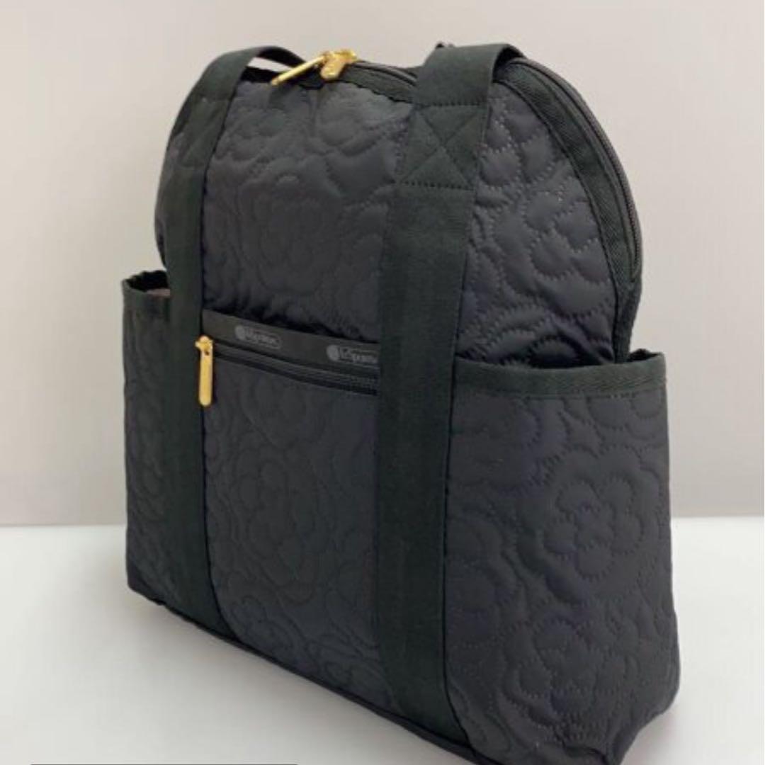 美品　レスポートサック　パフィーブロッサムズ　リュック　ブラック　キルティング