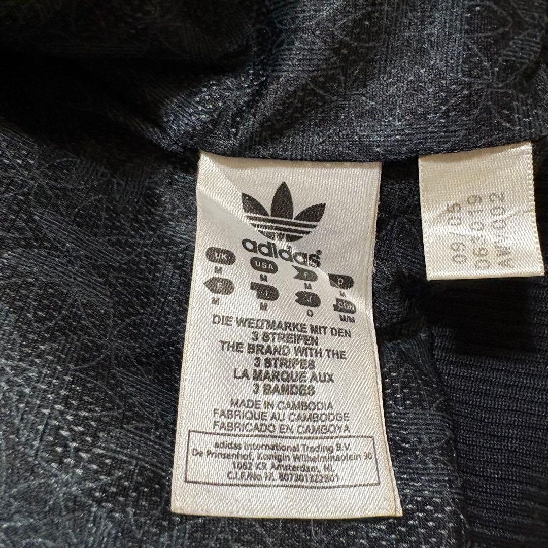 【M41】00s adidas中綿入りボタンスタジャン両面刺繍ブラックゴールド赤