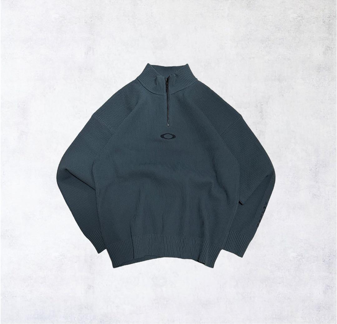 美品】 oakley half zip knit sweater ギザロゴ