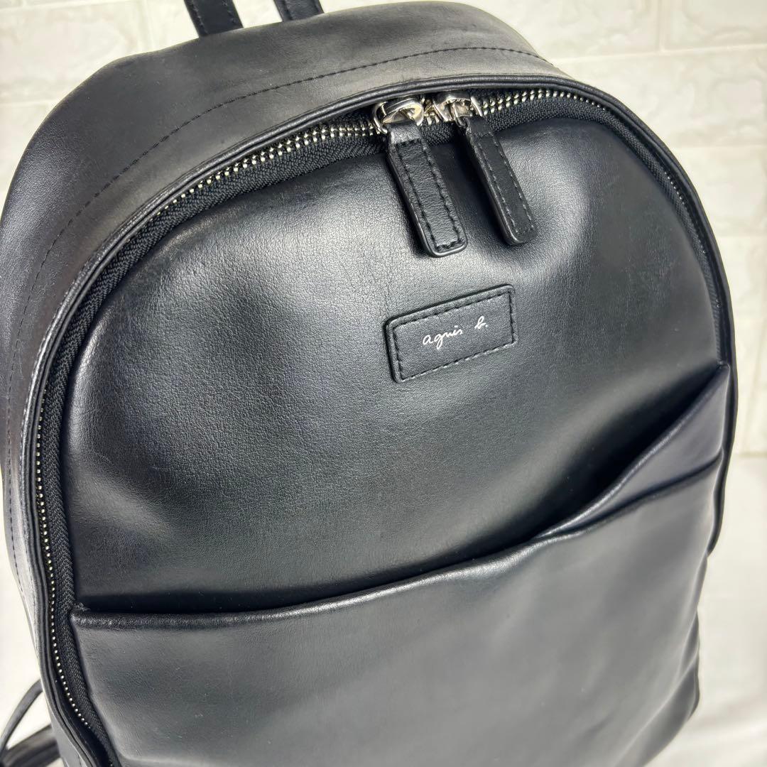 agnes b. VOYAGE レザー 本革 リュック バックパック ブラック