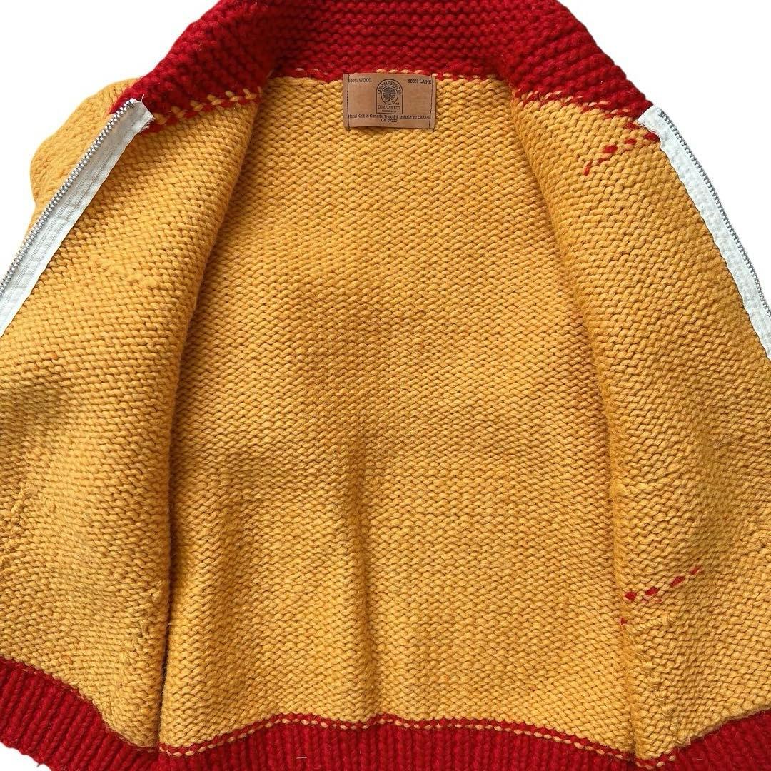 CANADIAN SWEATER　バイカラー　カウチン　ハンドニット　カナダ製