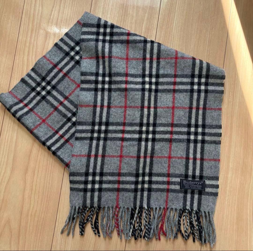 Burberry】バーバリー チェック柄 マフラー 100%ラムウール - メルカリ