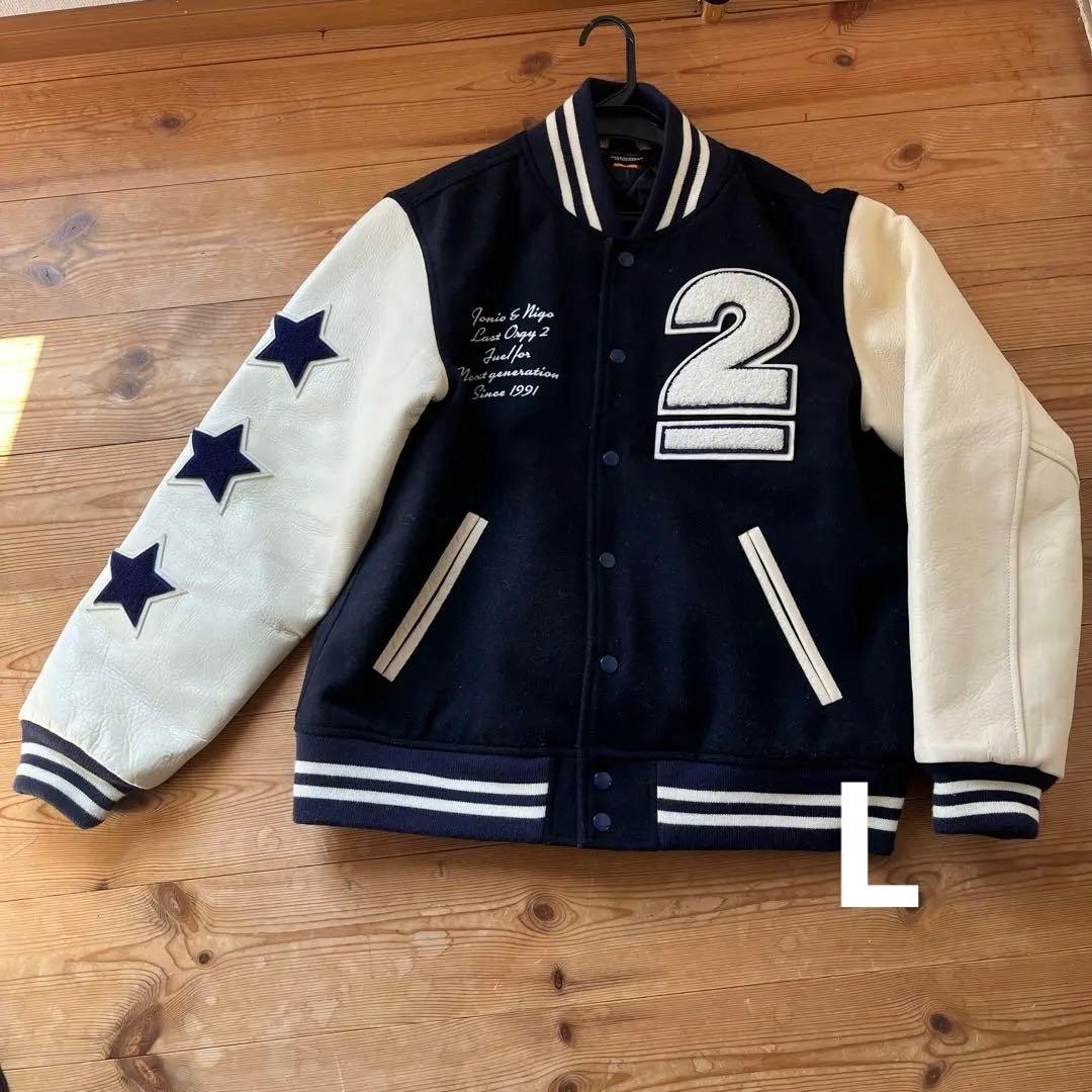 美品　ヒューマンメイド　アンダーカバースタジャン袖の星紺