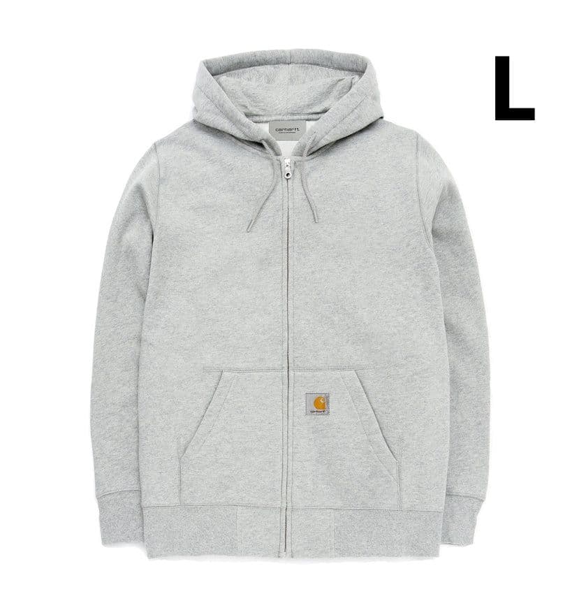 カーハートWIP ジップパーカー フーデッドスクエアラベルジャケット L