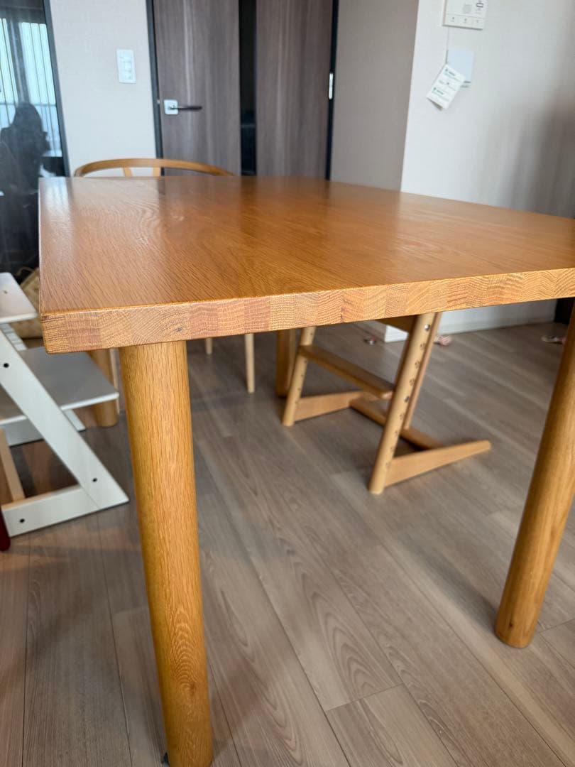 廃盤希少】無印良品 オーク材 板と脚でできた木製テーブル 140×80cm