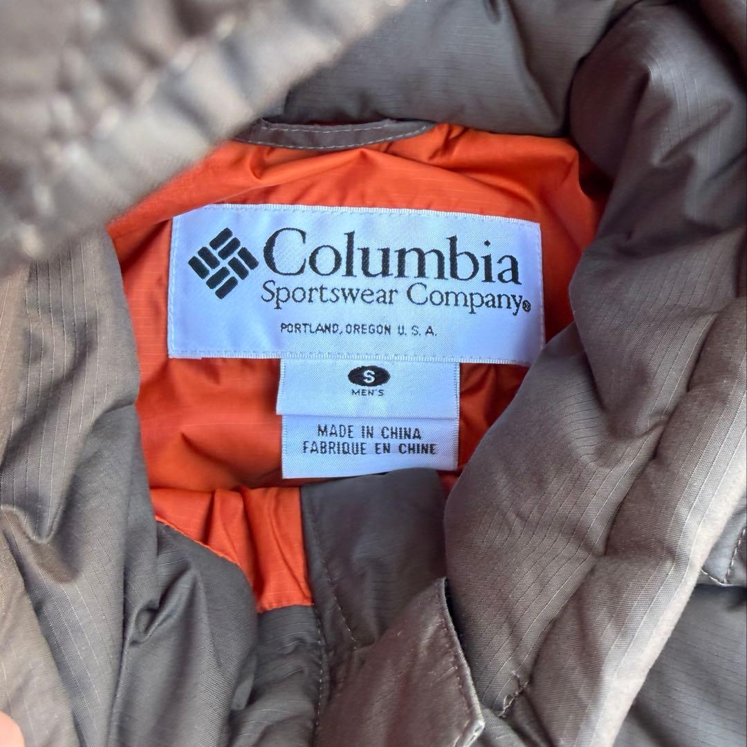 コロンビア hooded puffer jacket ブラウン tech y2k