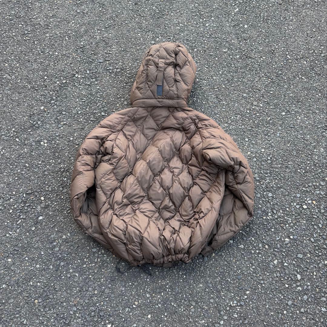 コロンビア hooded puffer jacket ブラウン tech y2k
