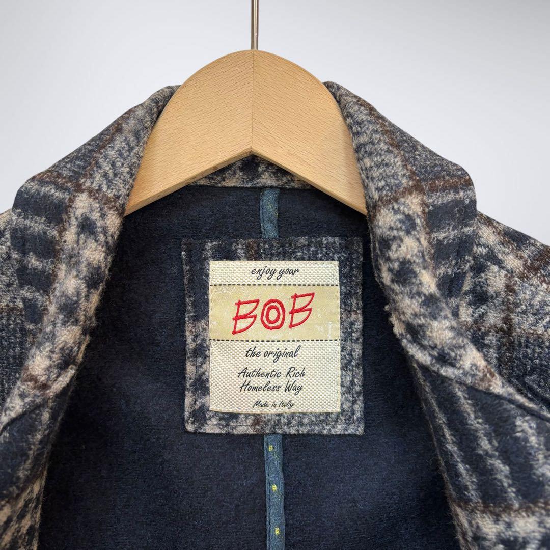 希少サイズ 3XL✨ BOB ボブ イタリア製 ダブルコート ウール混 チェック