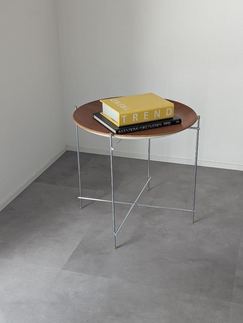 USED/北欧 モダン ウッドトレイ フォールディング サイドテーブル