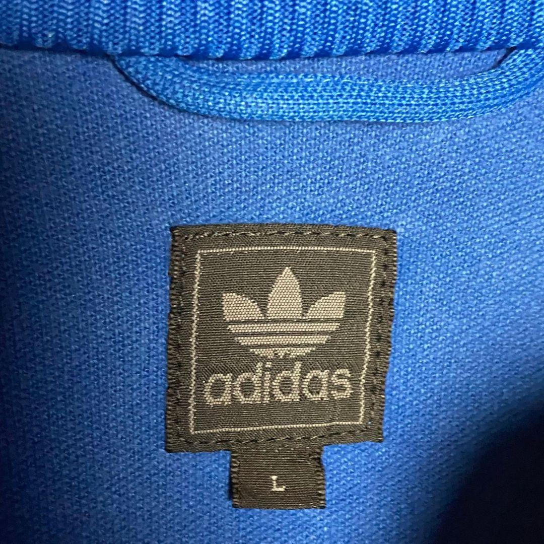 00s USA古着 アディダス トラックジャケット 青✕白 L ジャージ y2k