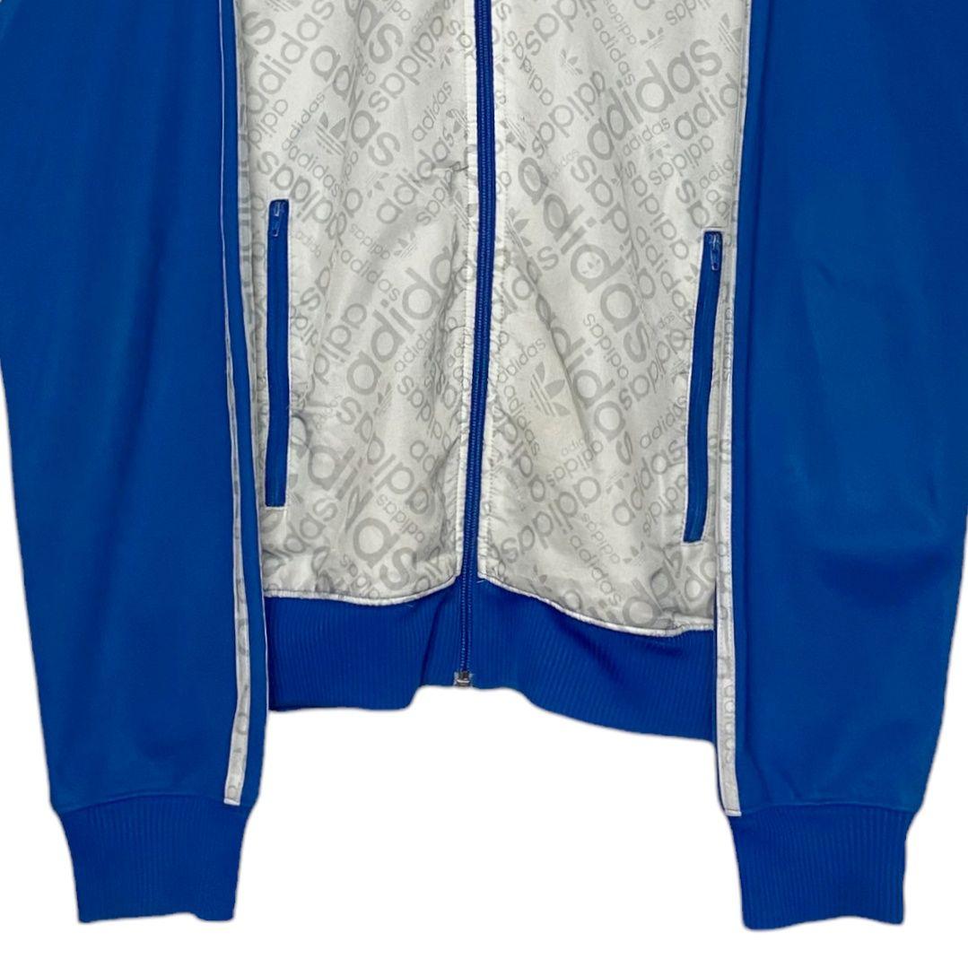 00s USA古着 アディダス トラックジャケット 青✕白 L ジャージ y2k