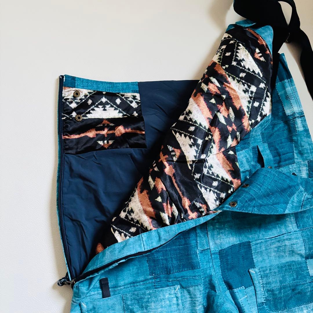 2452【美品】バートン ゴアテックス ビブパンツ スノボウェア つなぎ ブルー