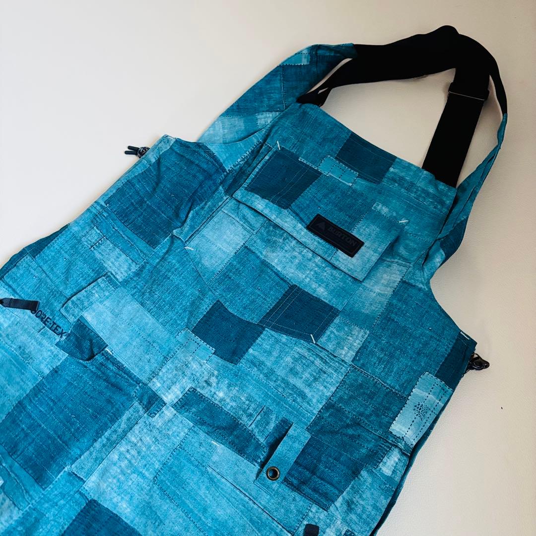 2452【美品】バートン ゴアテックス ビブパンツ スノボウェア つなぎ ブルー