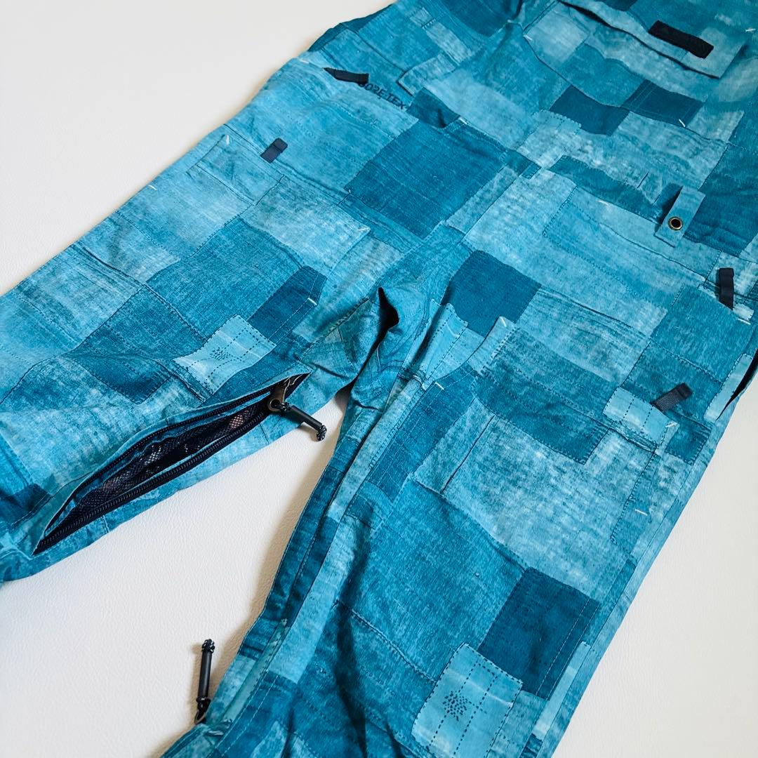 2452【美品】バートン ゴアテックス ビブパンツ スノボウェア つなぎ ブルー