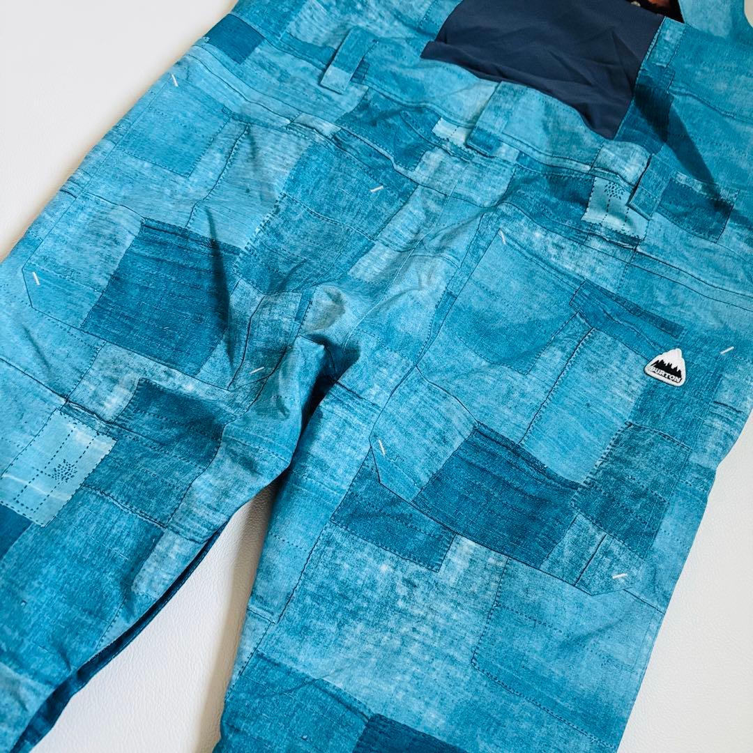 2452【美品】バートン ゴアテックス ビブパンツ スノボウェア つなぎ ブルー